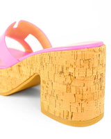 Summer Platform Heels Slide Sandals (Pink) - Palazzo Couture Online