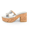 Summer Platform Heels Slide Sandals (Silver) for women - stylish heels by Palazzo Couture