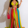 Summer Skirt Set - Rainbow Multi front view showing complete two piece skirt set