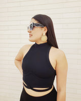 Summer Vacay Top & Leggings Sculpting Set (Black) - Palazzo Couture Online