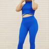 Summer Vacay Top & Leggings Sculpting Set (Royal Blue) - Palazzo Couture Online