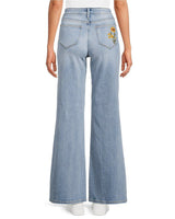 Sun - Kissed Bloom Embroidered Jeans - Palazzo Couture Online
