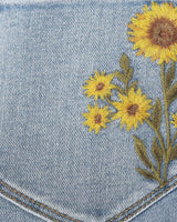 Sun - Kissed Bloom Embroidered Jeans - Palazzo Couture Online