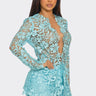 Sunlit Field Lace Short Set Baby Blue - Palazzo Couture Online