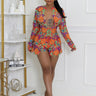 Sunlit Field Lace Short Set (Orange) front view showing complete two piece short set