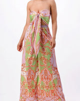 Sunset Mosaic Convertible Palazzo Jumpsuit - elegant jumpsuit for parties and events