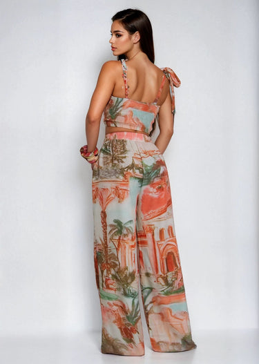 Sunset Riviera Pant Set - Brown - Palazzo Couture Online