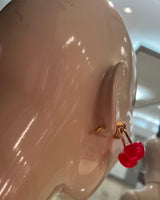 Red cherry dangle earrings – fun chic earrings perfect for day or night