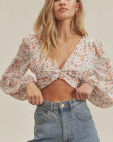 Sweet Angel Back Cut Out Crop Top - front view