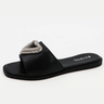 Sweet Heart Flat Sandal (Black) - Palazzo Couture Online