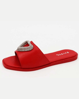 Sweet Heart Flat Sandal (Red) - Palazzo Couture Online