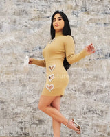 Sweet Melody  Skirt Set (Nude) side view showing skirt silhouette and fit
