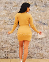 Elegant Nude matching two piece skirt set styled for going out