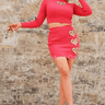 Sweet Melody Skirt Set (Pink) - Palazzo Couture Online