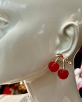 Sweet and Stylish touch(Red) - Cherry Charm Earrings - elegant piece by Palazzo Couture