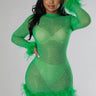 Sweetest Cutie Mini Dress (green) front view showing mini dress silhouette