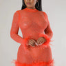 Sweetest Cutie Mini Dress (orange) front view showing mini dress silhouette