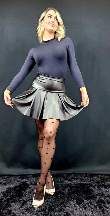 Sweetheart Dotted Tights (Black) - Palazzo Couture Online