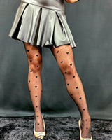 Sweetheart Dotted Tights
(Black) - women's trendy tights and legwear