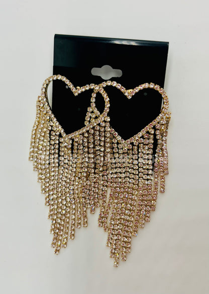 Sweetheart Fringe Earrings (Gold)