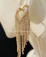 Sweetheart Fringe Earrings (Gold) - Palazzo Couture Online