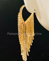 Sweetheart Fringe Earrings (Gold) - Palazzo Couture Online