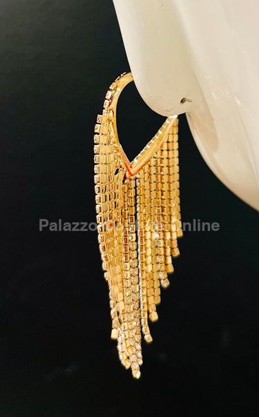 Sweetheart Fringe Earrings (Gold) - Palazzo Couture Online