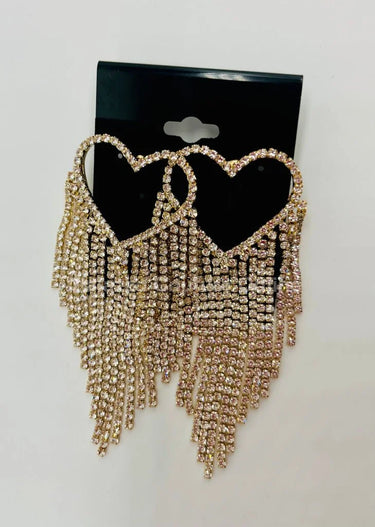 Sweetheart Fringe Earrings (Gold) - trendy women's jewelry