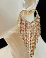 Sweetheart Fringe Earrings (Gold) for women - fashion jewelry by Palazzo Couture