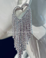 Sweetheart Fringe Earrings (Silver) - Palazzo Couture Online