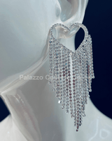Sweetheart Fringe Earrings (Silver) - Palazzo Couture Online