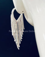 Sweetheart Fringe Earrings (Silver) - Palazzo Couture Online