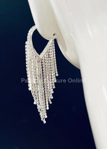 Sweetheart Fringe  Earrings (Silver) - stylish accessory for every outfit