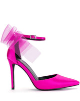 Sweetie - Fuchsia Ankle Strap BowPump - view 2