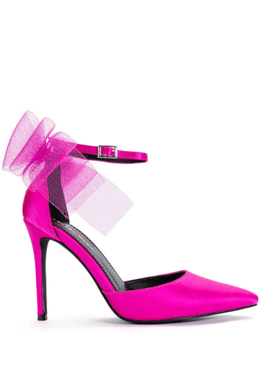Sweetie - Fuchsia Ankle Strap BowPump - view 2