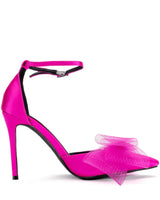 Sweetie - Fuchsia Ankle Strap BowPump - front view