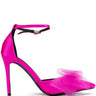 Sweetie - Fuchsia Ankle Strap BowPump - front view