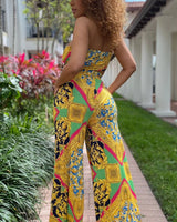 Elegant  matching two piece pant set styled for going out