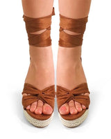 Tan Olina Wrap Sandals - Stylish & Comfortable - comfortable summer shoes for women