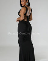 Tangled Up Maxi Dress (Black) - Palazzo Couture Online