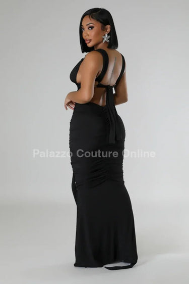 Tangled Up Maxi Dress (Black) - Palazzo Couture Online