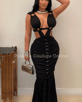 Tangled Up Maxi Dress (Black) - Palazzo Couture Online