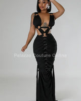 Tangled Up Maxi Dress (Black) - Palazzo Couture Online