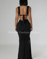 Tangled Up Maxi Dress (Black) - Palazzo Couture Online