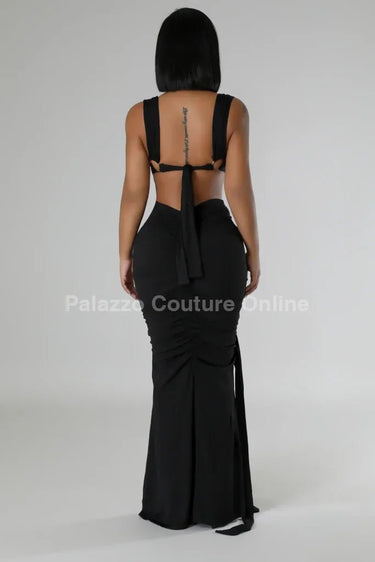 Tangled Up Maxi Dress (Black) - Palazzo Couture Online