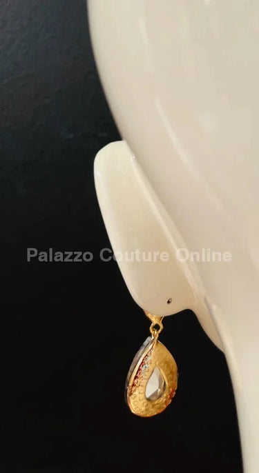 Teardrop Crystal Earrings – Petroleum - trendy women's jewelry