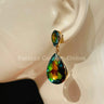Teardrop Crystal Earrings – Petroleum for women - fashion jewelry by Palazzo Couture