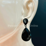 Teardrop Crystal Evening Earrings (Black) - Palazzo Couture Online