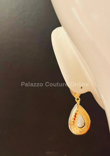Teardrop Crystal Evening Earrings (Gold) - Palazzo Couture Online