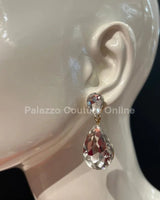 Teardrop Crystal Evening Earrings (Gold) - Palazzo Couture Online